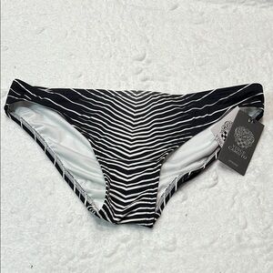 Vince Camuto Black and White Zebra Stripe Bikini